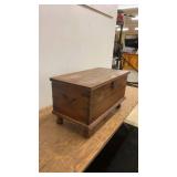 Vintage Wooden Storage Chest with Metal Accents