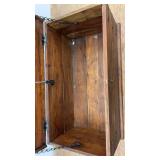 Vintage Wooden Storage Chest with Metal Accents