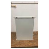 White Wooden Wall-Mounted Shelf Cabinet with Glass Door