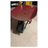 Used Red Wheelbarrow with Single Tire