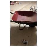 Used Red Wheelbarrow with Single Tire