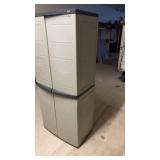 Beige Plastic Storage Cabinet with Shelves