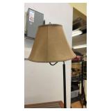 Wooden End Table with Built-In Lamp and Glass Top