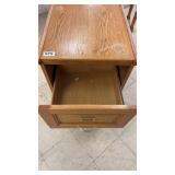 Oak Wood 2-Drawer Filing Cabinet