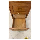 Oak Wood 2-Drawer Filing Cabinet