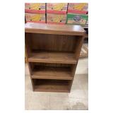 Wooden 3-Shelf Bookcase with Walnut Finish