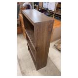 Wooden 3-Shelf Bookcase with Walnut Finish