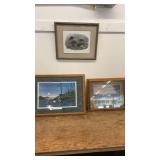 Collection of 3 Framed Art Prints Featuring Loon and Nature Scenes