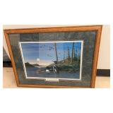 Collection of 3 Framed Art Prints Featuring Loon and Nature Scenes