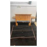 Wooden Twin Size Headboard & Metal Bed Frame