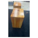 Pair of Pine Wood 3-Drawer Nightstands