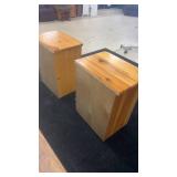 Pair of Pine Wood 3-Drawer Nightstands