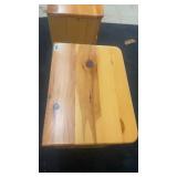 Pair of Pine Wood 3-Drawer Nightstands