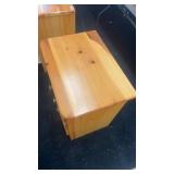 Pair of Pine Wood 3-Drawer Nightstands