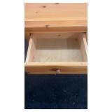 Pair of Pine Wood 3-Drawer Nightstands