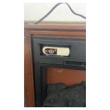 Electric Fireplace Heater with Remote Control and Wooden Mantle