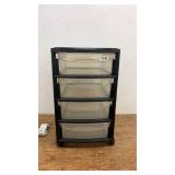 Black 4-Drawer Rolling Storage Organizer