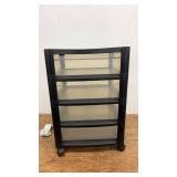 Black 4-Drawer Rolling Storage Organizer