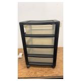 Black 4-Drawer Rolling Storage Organizer