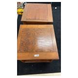 Pair of Wooden End Tables with Natural Wood Finish