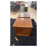 Pair of Wooden End Tables with Natural Wood Finish