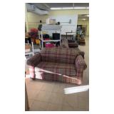 Used Plaid Love Seat Sofa