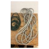 Collection of Assorted Extension Cords and Work Light