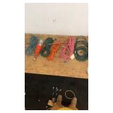 Collection of Assorted Extension Cords and Work Light
