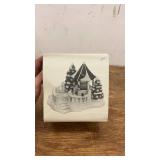 Vintage Ceramic Christmas Gazebo Decoration with Snowy Trees