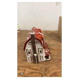 Hand-Painted Ceramic House and Tree Figurine Set