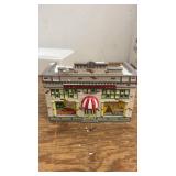 Vintage Ceramic Village Market Building Decor