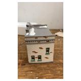 Vintage Ceramic Village Market Building Decor