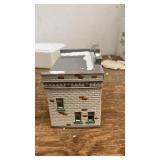 Vintage Ceramic Village Market Building Decor