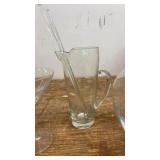 Glassware Set of Martini Glasses, Pitcher, and Stirring Rods