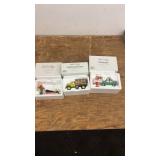 Set of 3 Dept 56 Snow Village Figurines: Tree, Firewood, Pizza Delivery