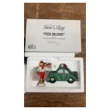 Set of 3 Dept 56 Snow Village Figurines: Tree, Firewood, Pizza Delivery