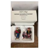 Set of 5 Snow Village Figurines: A Heavy Snowfall and Skating at Rollerama