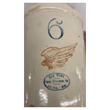 Red Wing 6 Gallon Stoneware Crock with Wing Decoration