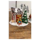 3-Piece Christmas Village Set with Pony Rides and Figurines