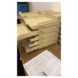 Set of Beige Plastic Storage Drawers with Installation Instructions