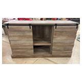 Modern Barn Door Media Console Cabinet