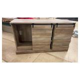 Modern Barn Door Media Console Cabinet