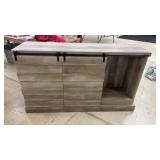Modern Barn Door Media Console Cabinet