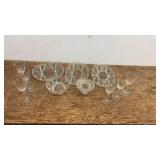 Vintage Crystal Glassware and Serving Dish Set
