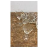 Vintage Crystal Glassware and Serving Dish Set