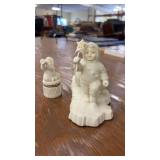Winter-Themed Porcelain Figurine Set with Inuit Child and Animals