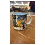 Set of 2 Vintage Porcelain Mugs: Bambi Disney Japan and W. Germany Nursery Motif