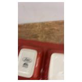 Lot of Colorful Ceramic Plates and Rooster Themed Dishware