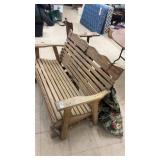 Wooden Outdoor Glider with Removable Cushions