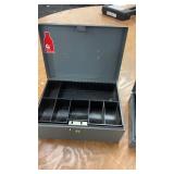 Set of 2 Steel Cash Boxes with Lock and Compartments